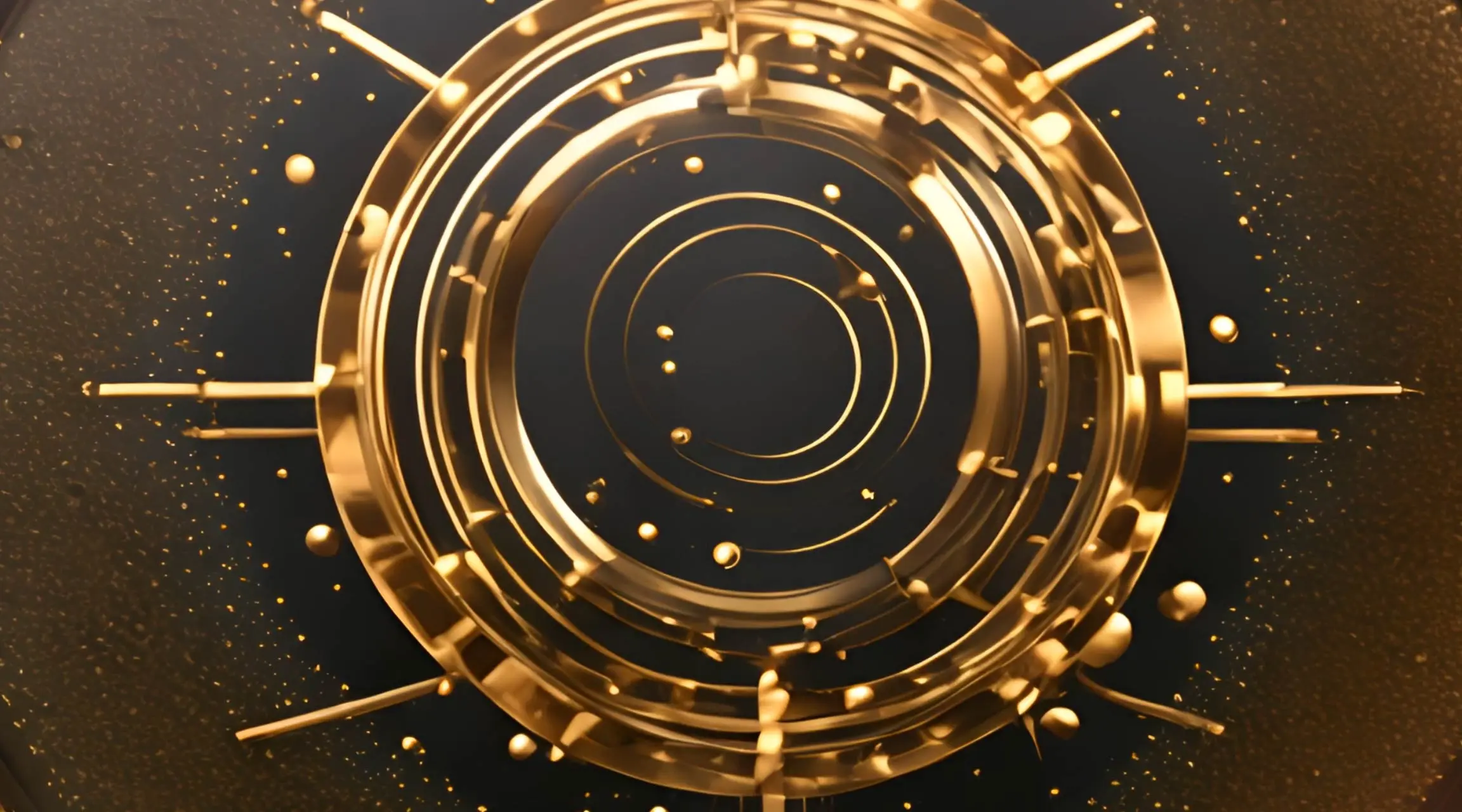 Elegant Gold Circles and Particles Animation Stock Video